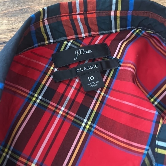 J.Crew Classic-fit Boy Shirt In Mixed Stewart Tartan Sz 10 - Picture 10 of 11